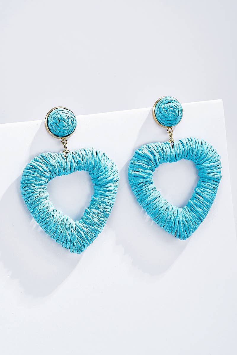 Boucles d'oreilles en paille avec puce acier 124NN10