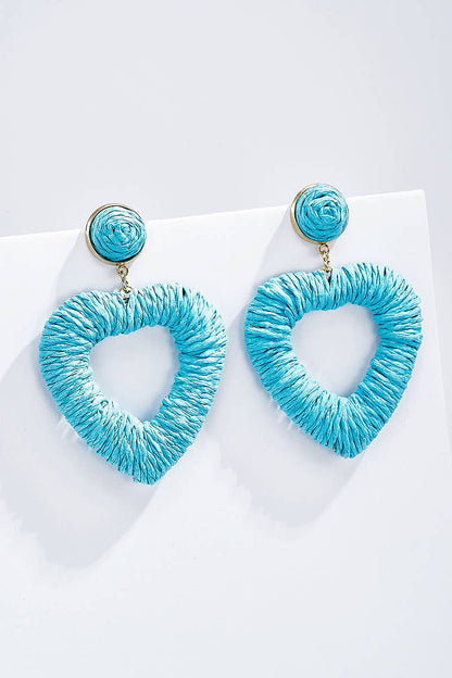 Boucles d'oreilles en paille avec puce acier 124NN10