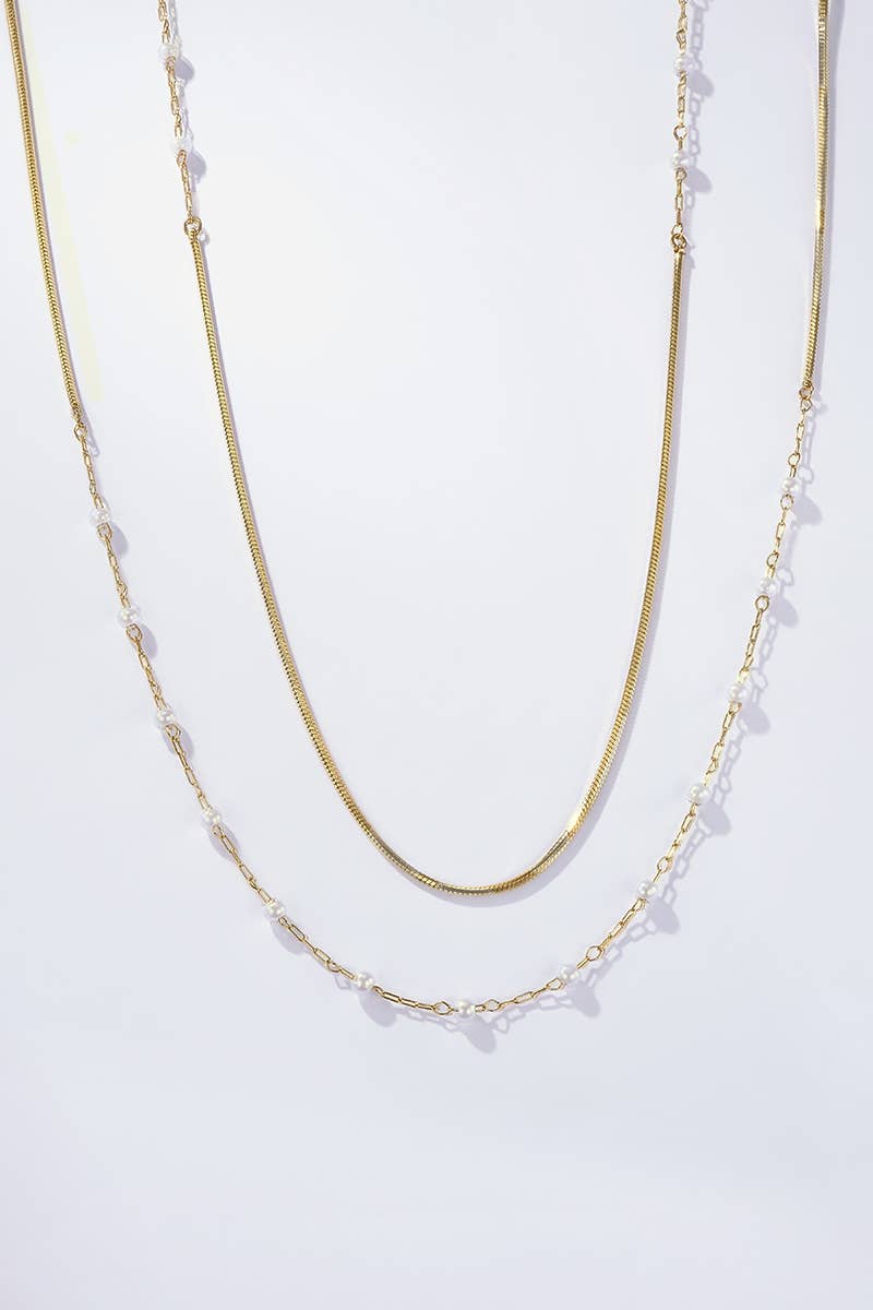 Stainless steel sautoir necklace 224AQ226