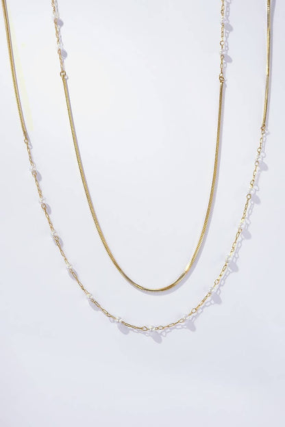 Stainless steel sautoir necklace 224AQ226
