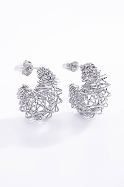 Boucles d'oreilles demi créoles en acier inoxydable 124RX35
