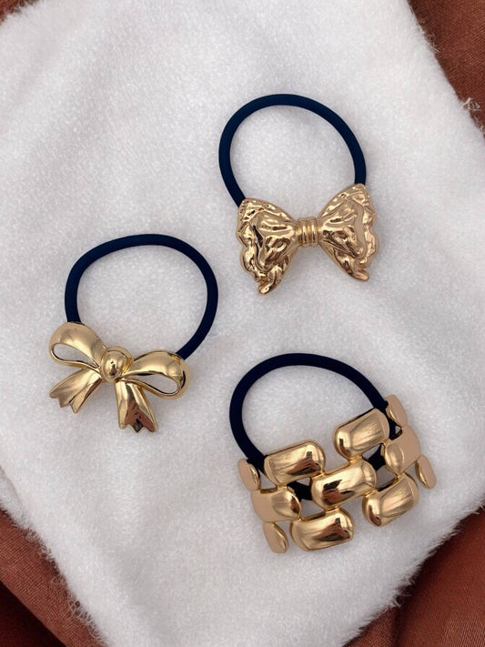 Set de 3 bijoux de cheveux en métal ST12
