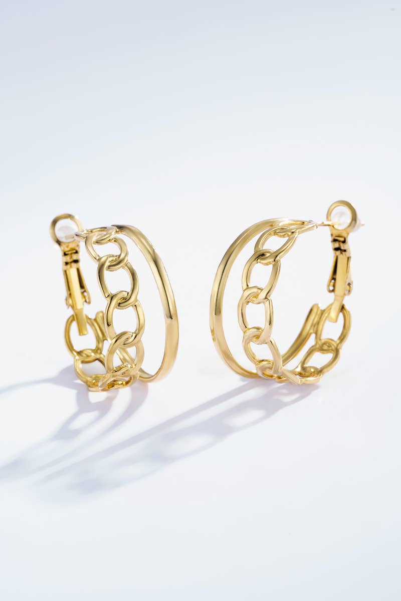 Boucles d'oreilles créoles en acier inoxydable 124RX14