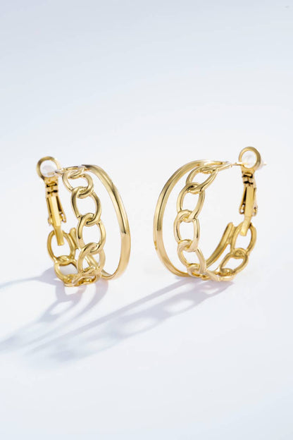 Boucles d'oreilles créoles en acier inoxydable 124RX14