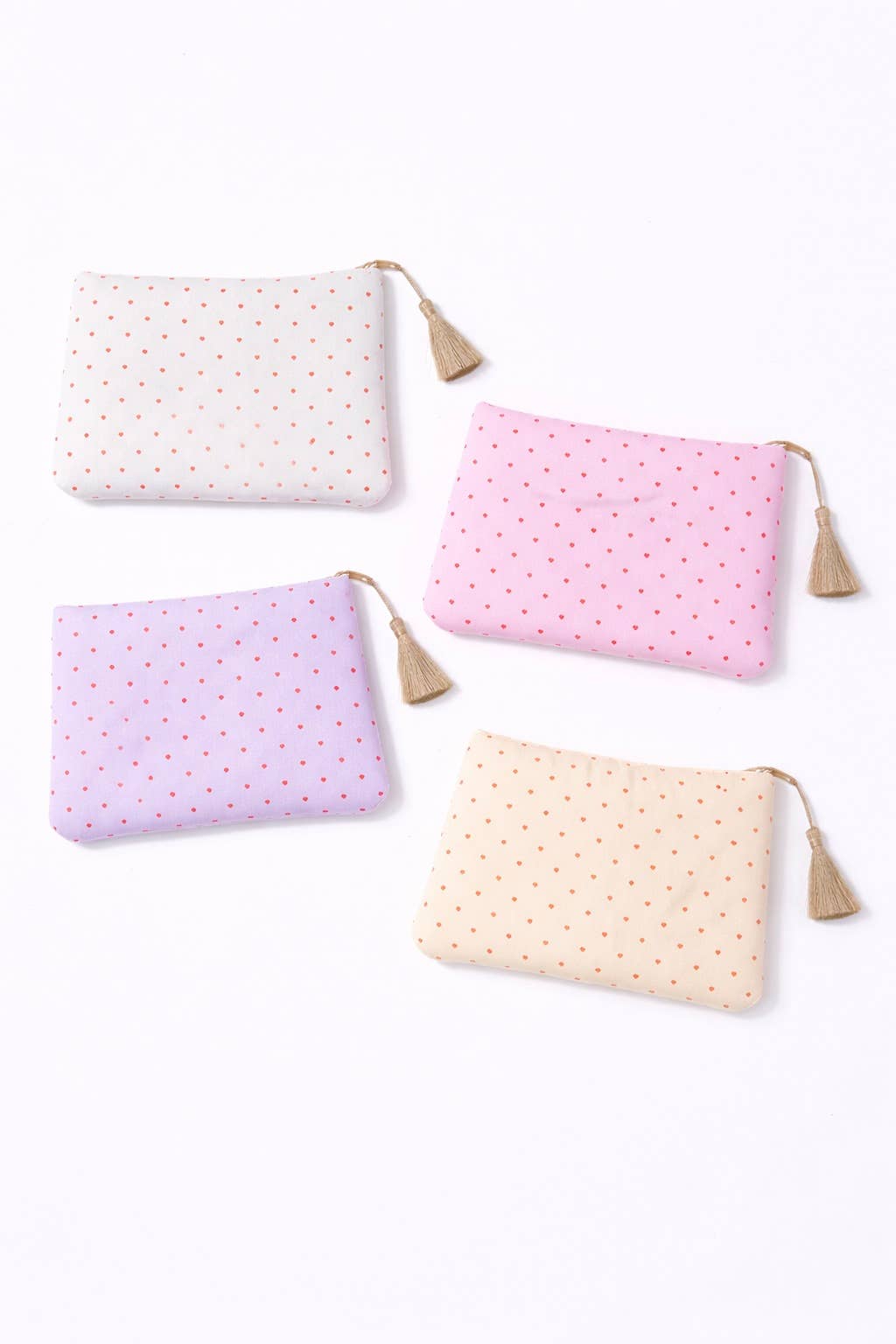 Pochette trousse à motif coeurs 21x16 cm CY69