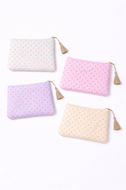 Pochette trousse à motif coeurs 21x16 cm CY69