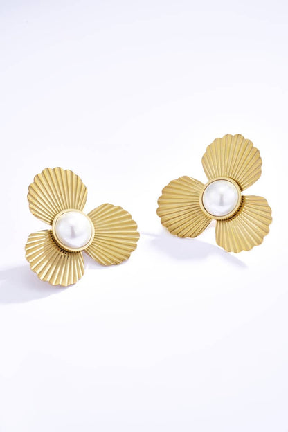 Boucles d'oreilles perles en acier inoxydable 124DY03