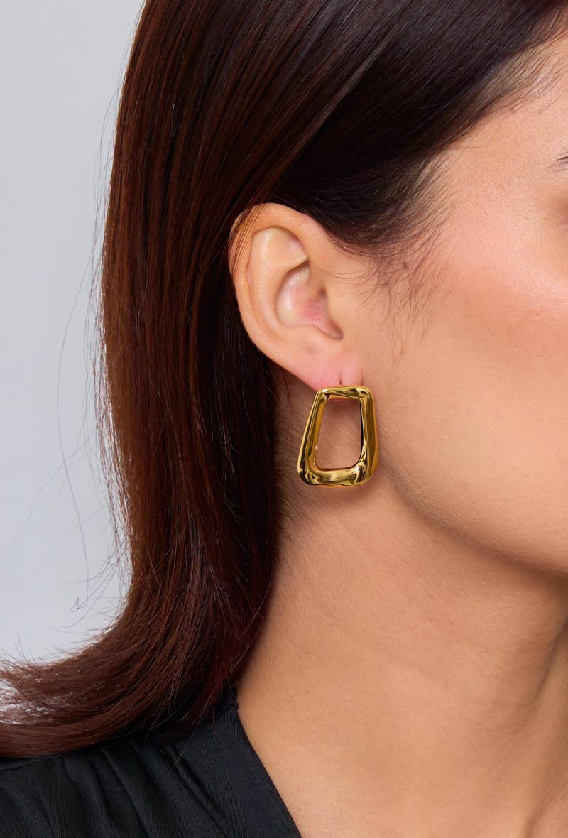 124AQ52 stainless steel drop earrings