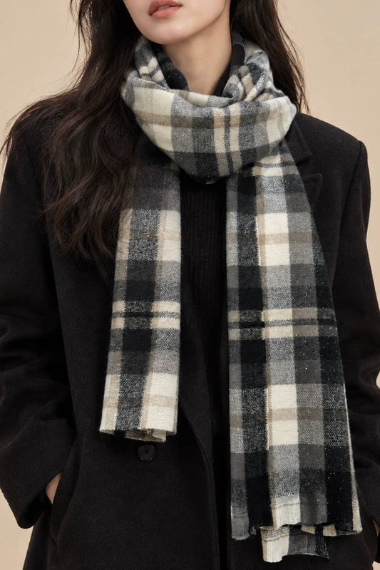 Écharpe à carreaux tartan pailletée FL622DF