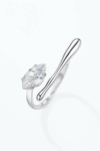 Bague ouverte à zircon en acier inoxydable 424AQ511