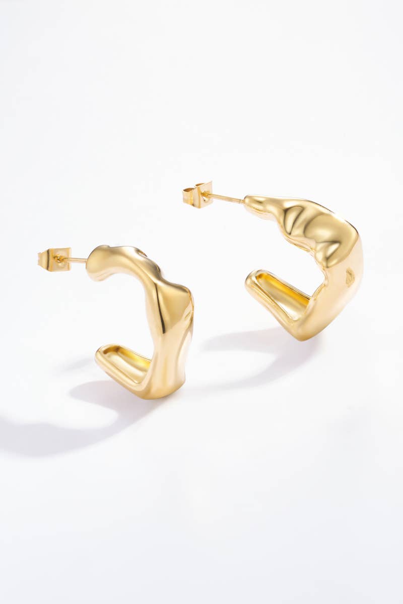 Boucles d'oreilles demi créoles en acier inoxydable 124AQ40