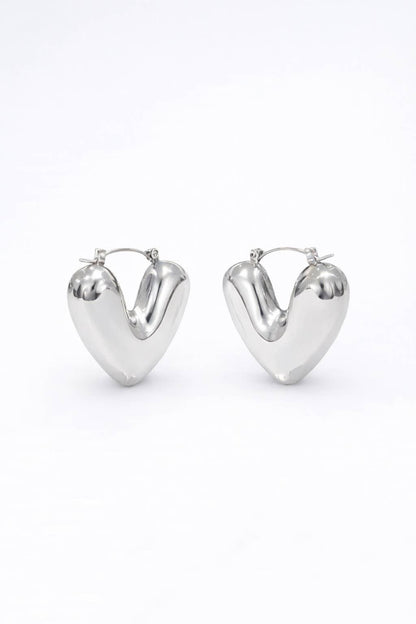 Boucles d'oreilles créoles V en acier inoxydable 124AQ21N