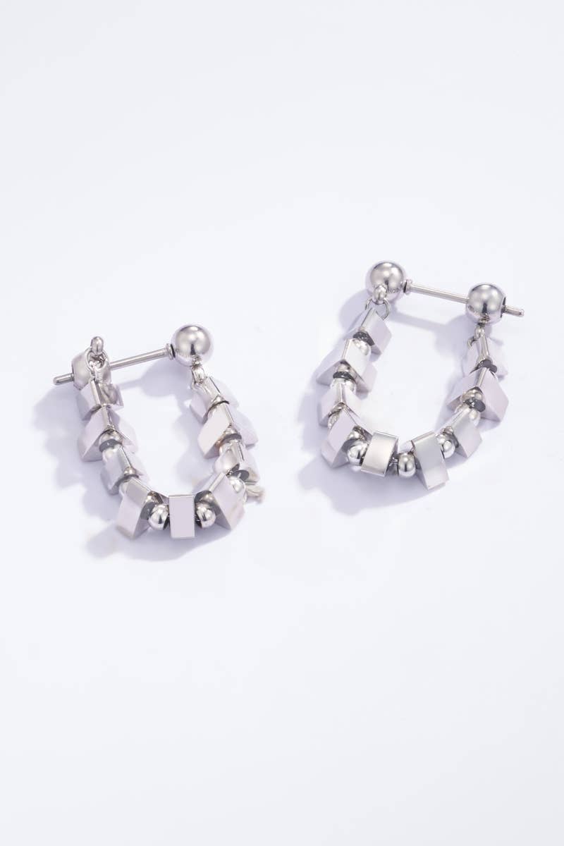 Boucles d'oreilles créoles en acier inoxydable 124AQ141