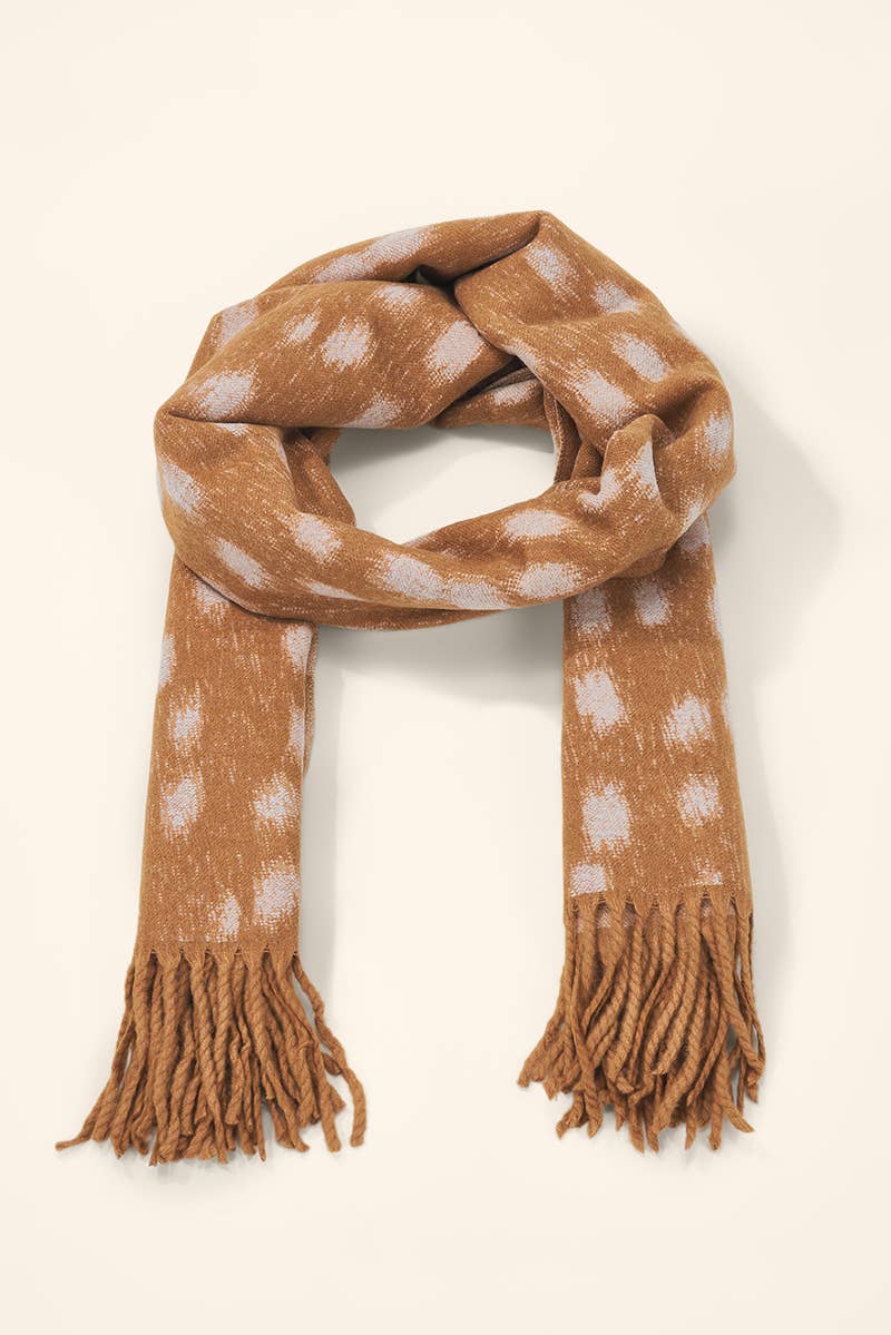 Wool scarf with doe pattern FL620DF