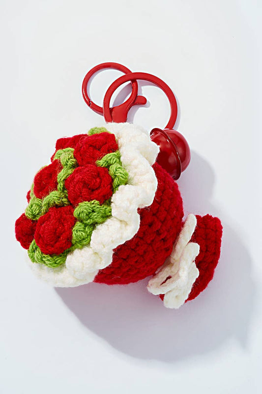 Crochet flower bag charm and keychain PC008HZ