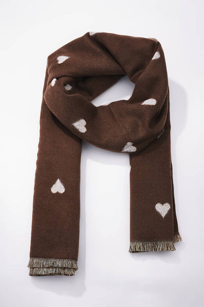 Wool heart pattern scarf FL203DF