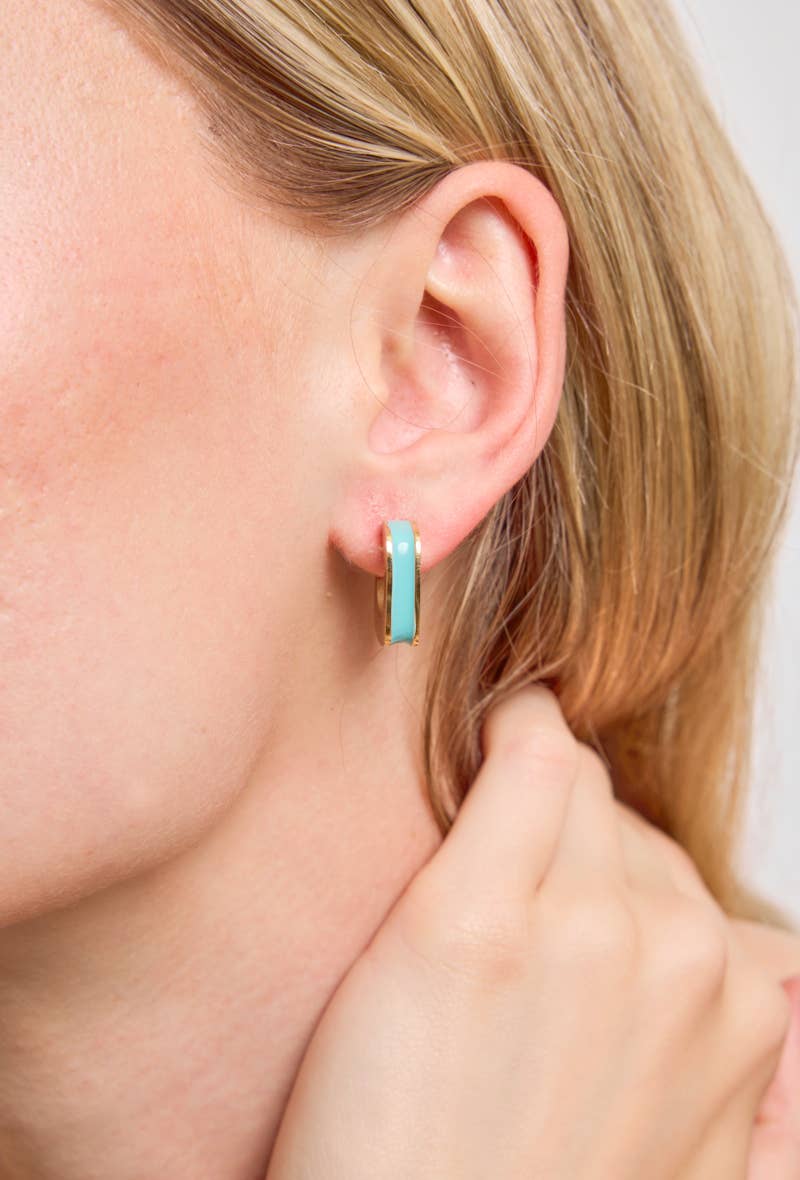 Stainless Steel Half-Hoop Earrings 124AQ96N97N98
