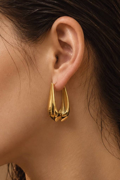 Boucles d'oreilles créoles goutte en acier 124AQ596