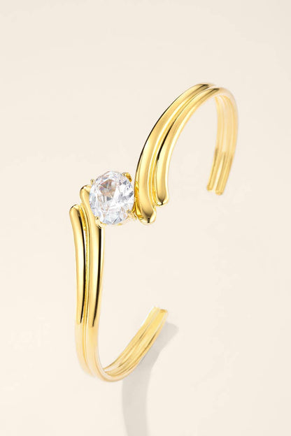 Bracelet jonc fin à zircon en acier inoxydable 324AQ537
