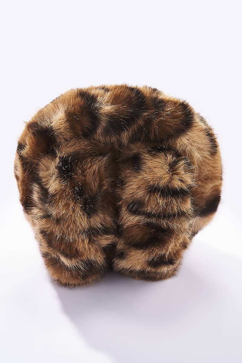 Leopard faux fur earmuffs CC10