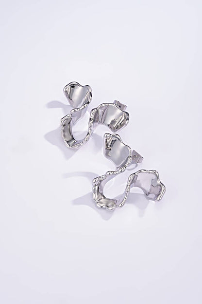 Boucles d'oreilles puces en acier inoxydable 124AQ164