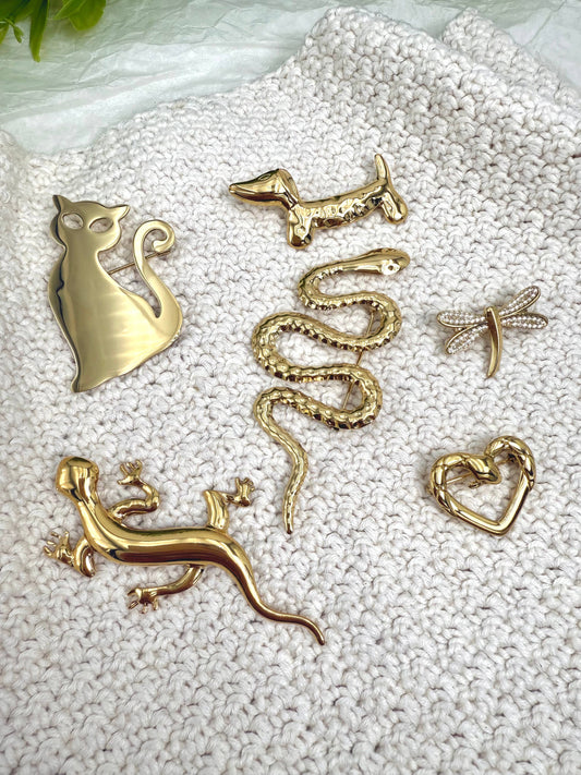 Set de 6 broches en acier inoxydable SET314