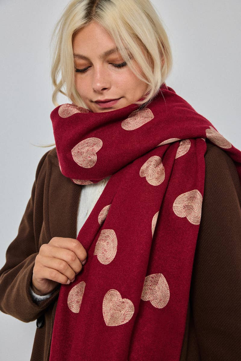 Heart pattern wool scarf FL213DF