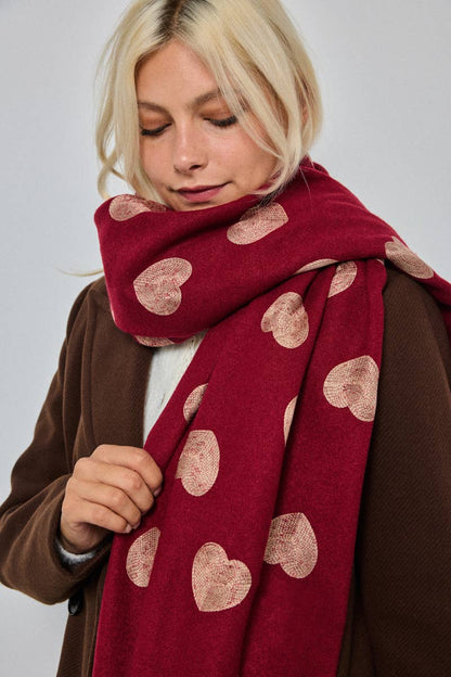 Heart pattern wool scarf FL213DF
