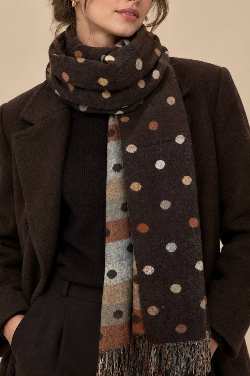 Écharpe en laine à pois multicolores FL617DF