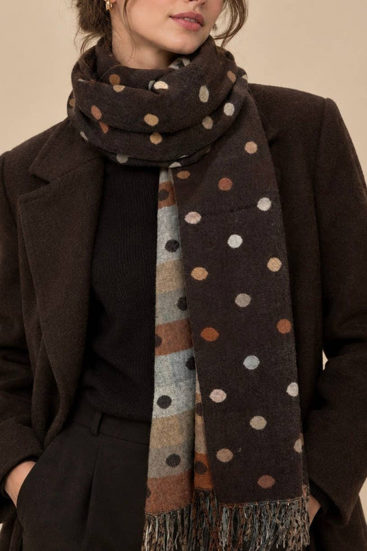 Écharpe en laine à pois multicolores FL617DF