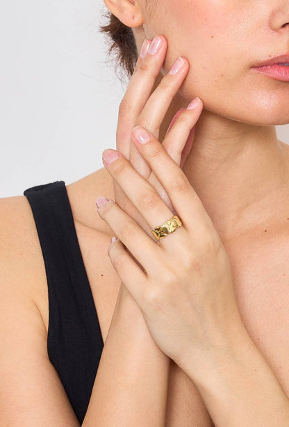 Bague texturé en acier inoxydable 424YC06