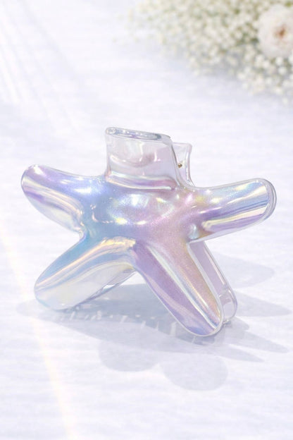 9 cm pearlescent starfish hair clip YH85