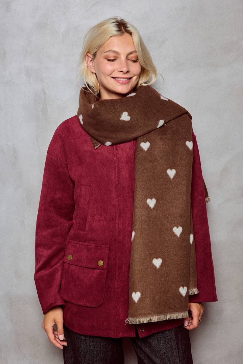 Wool heart pattern scarf FL203DF