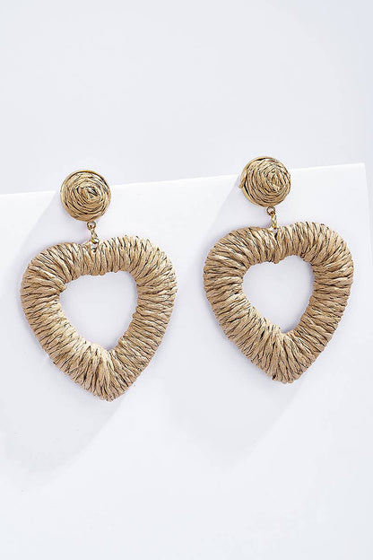 Boucles d'oreilles en paille avec puce acier 124NN10