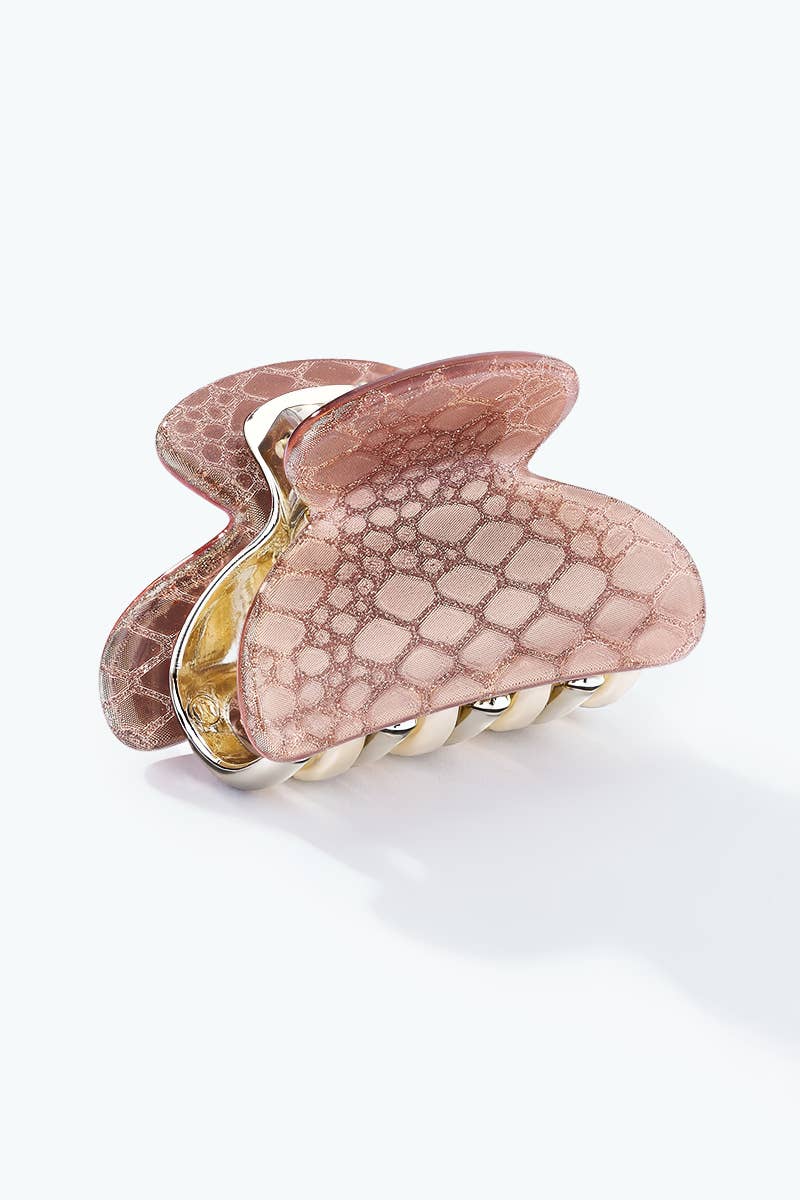 Mini-pince à cheveux effet croco métallisé 4 cm YH168LY