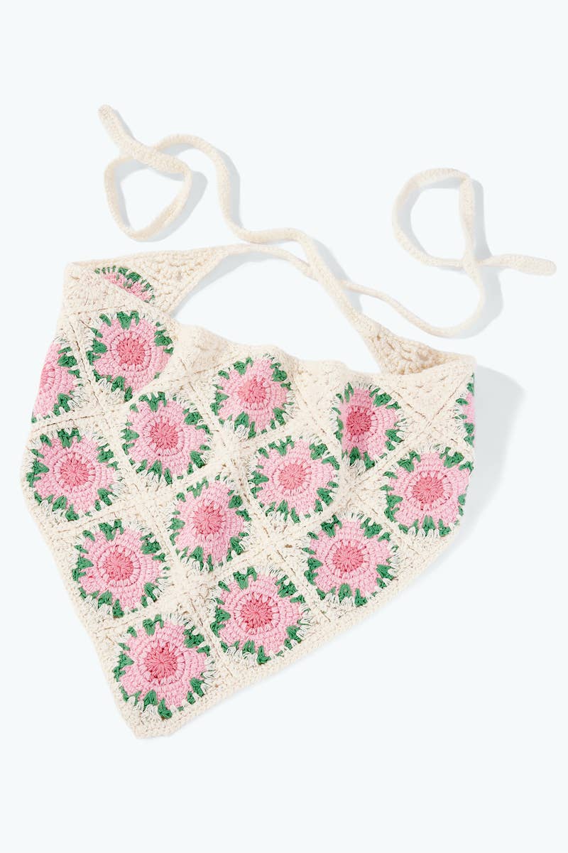 Crochet flower bandana ST335HS