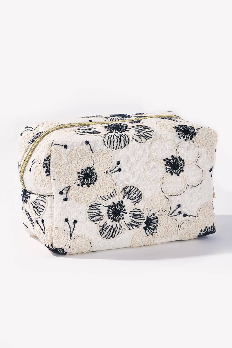 Trousse de maquillage avec fleurs brodées CY231JH