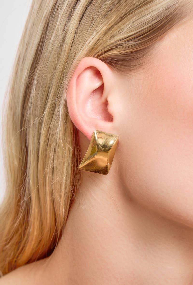 Boucles d'oreilles rectangles en acier inoxydable 124RX28