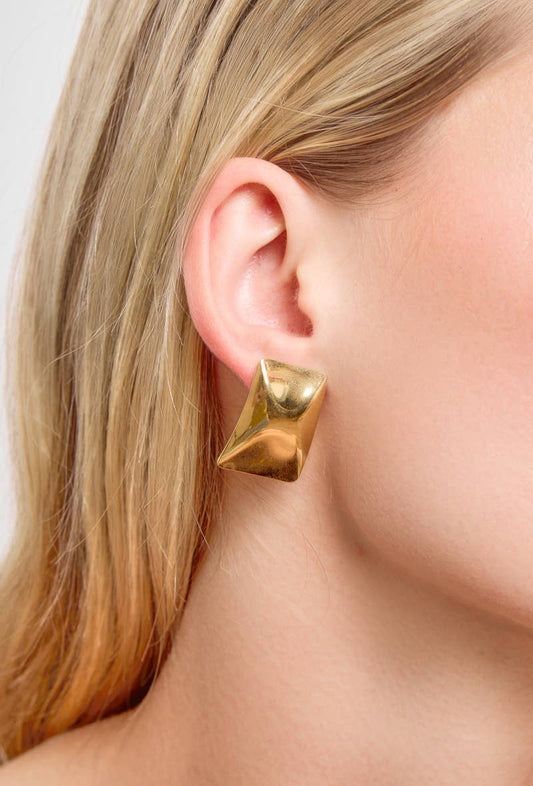 Boucles d'oreilles rectangles en acier inoxydable 124RX28