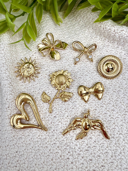 Set de 8 broches en acier inoxydable SET312