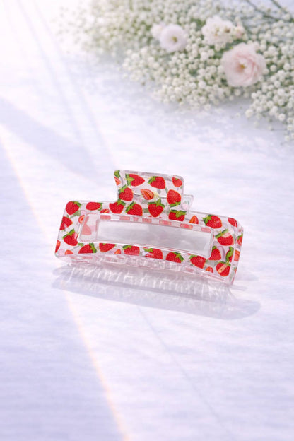 Pinces à cheveux rectangulaires motifs fruits 8,5 cm YH84