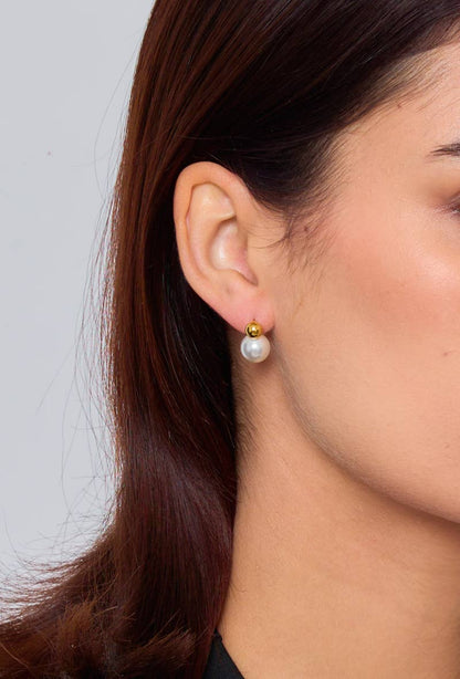 Boucles d'oreilles puces perlées 124AQ126