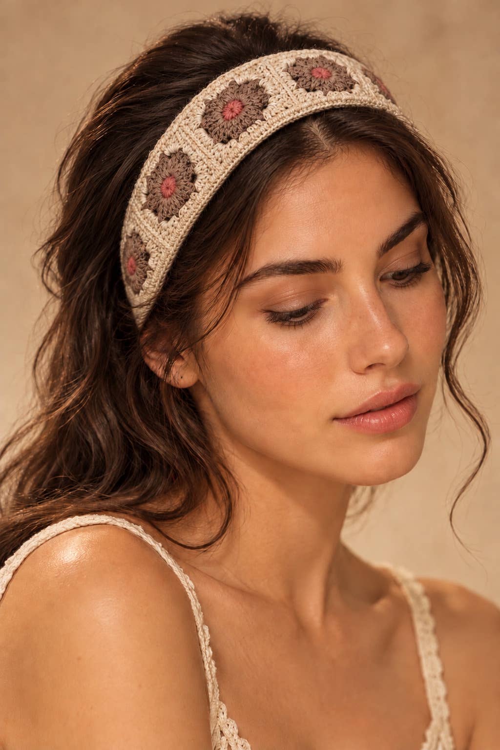 Bandana en crochet fleurs ST352HS