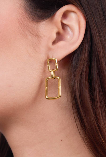 424CA38 stainless steel drop earrings