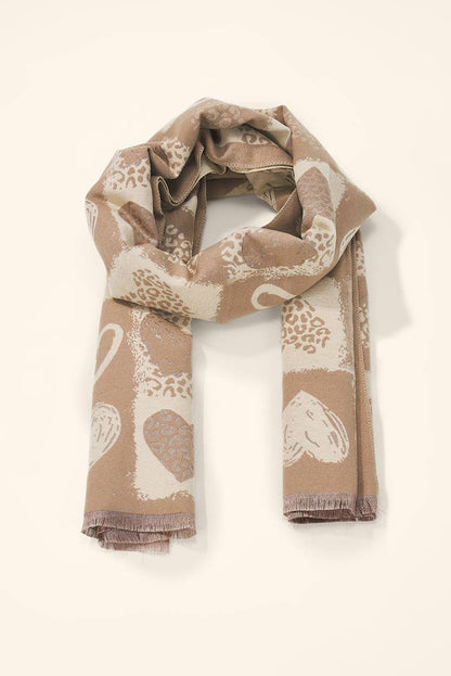 Leopard heart wool scarf FL615DF