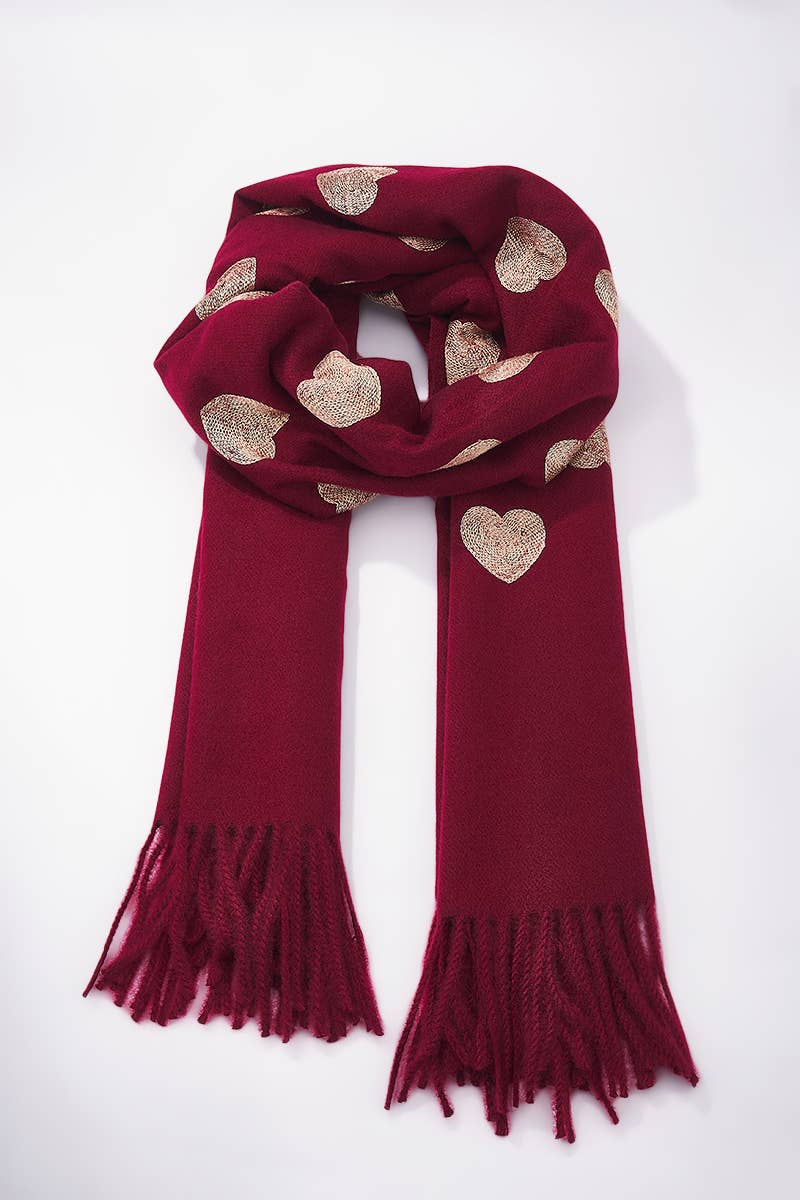 Heart pattern wool scarf FL213DF