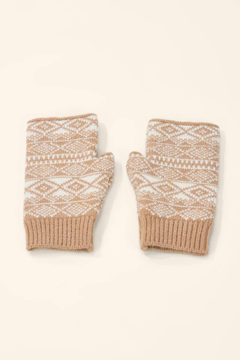 Jacquard knit mitten MT206SD