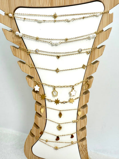Set of 10 stainless steel anklets SET303