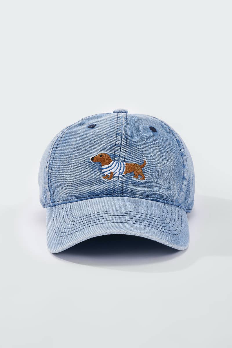Cotton cap with MJ320HK dog embroidery