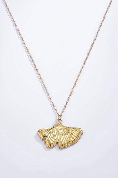 224YC03 stainless steel textured necklace